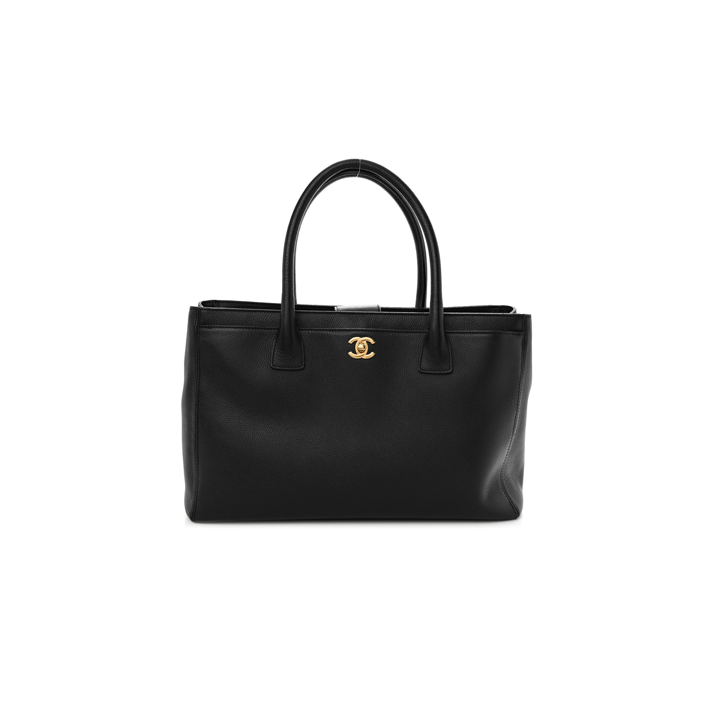 CHANEL CALFSKIN CERF EXECUTIVE SHOPPER TOTE BLACK AS93748 (36*23*15cm)